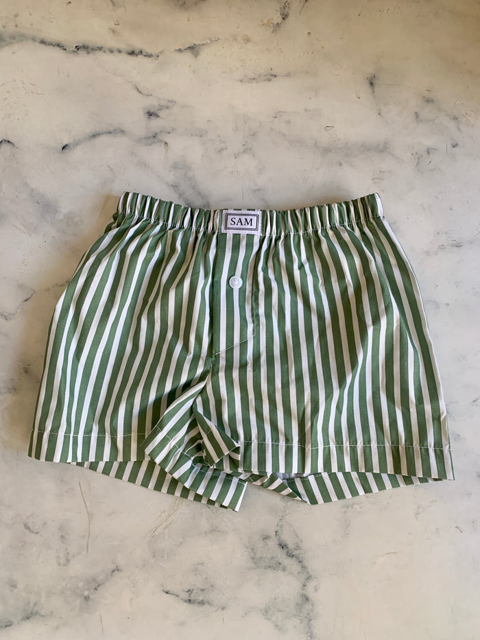 Green stripe boys boxers - Love Sam
