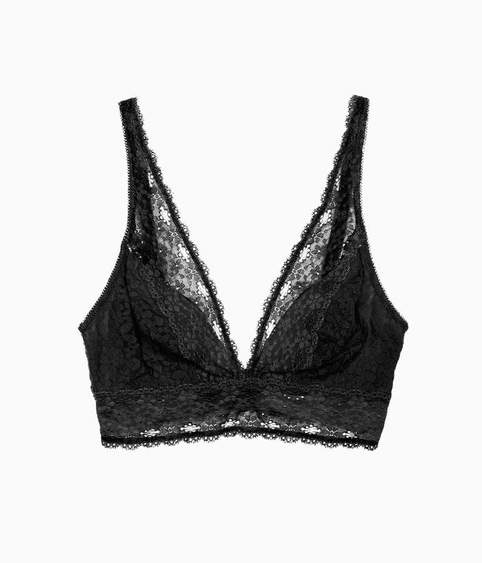 Halo Lace Wire Free Bralette: Black