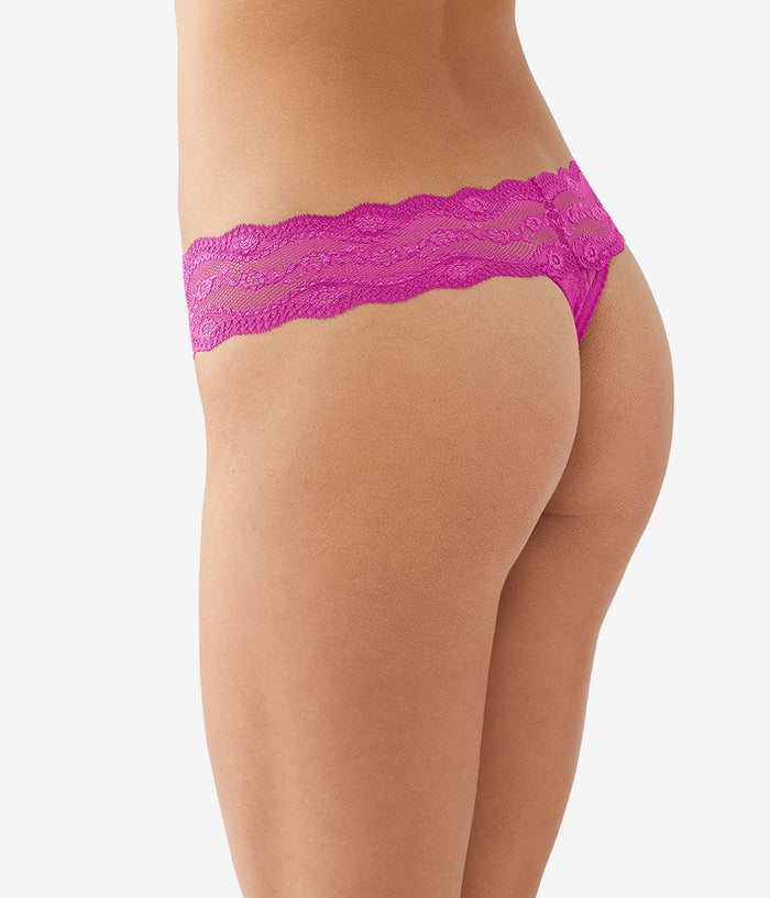 Lace Kiss Thong: Fuchsia Red