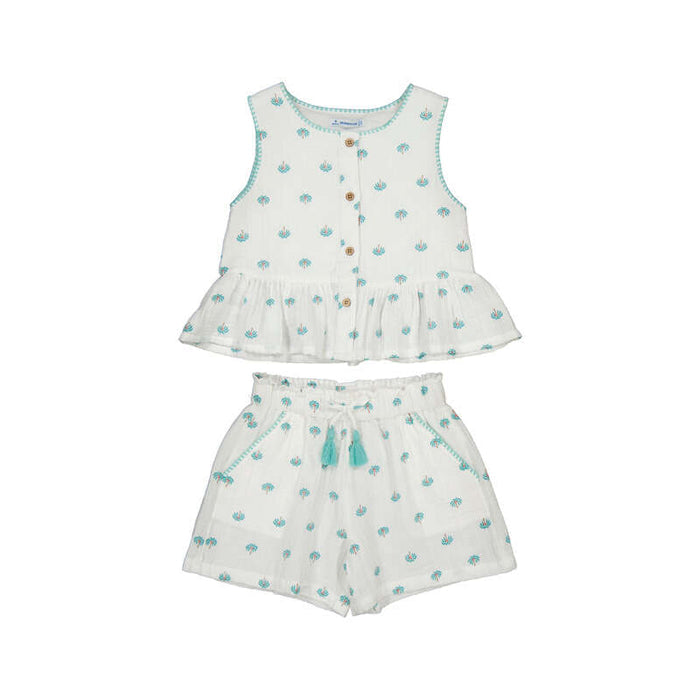 Mayoral Printed Shorts and T-Shirt Set - Natural/Ecru