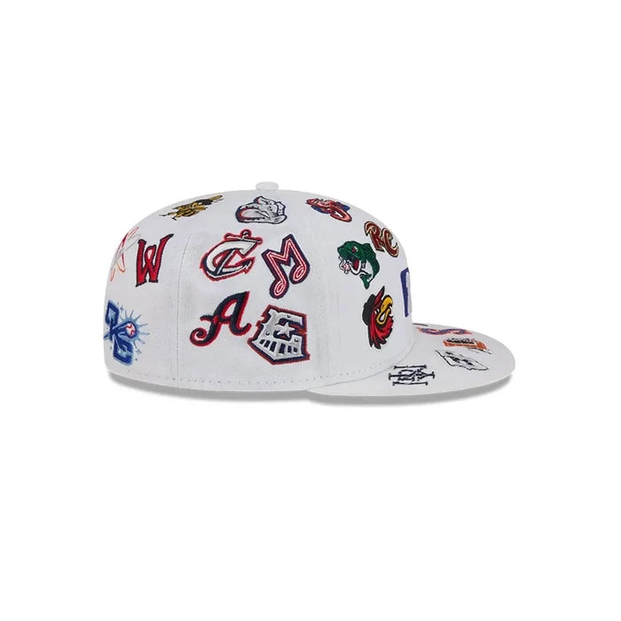 New Era White MiLB All Over 59FIFTY Fitted Cap (kopie)
