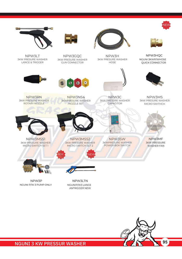 Nguni Pressure Washer – 3KW Pressure Washer Micro Switch Set 1