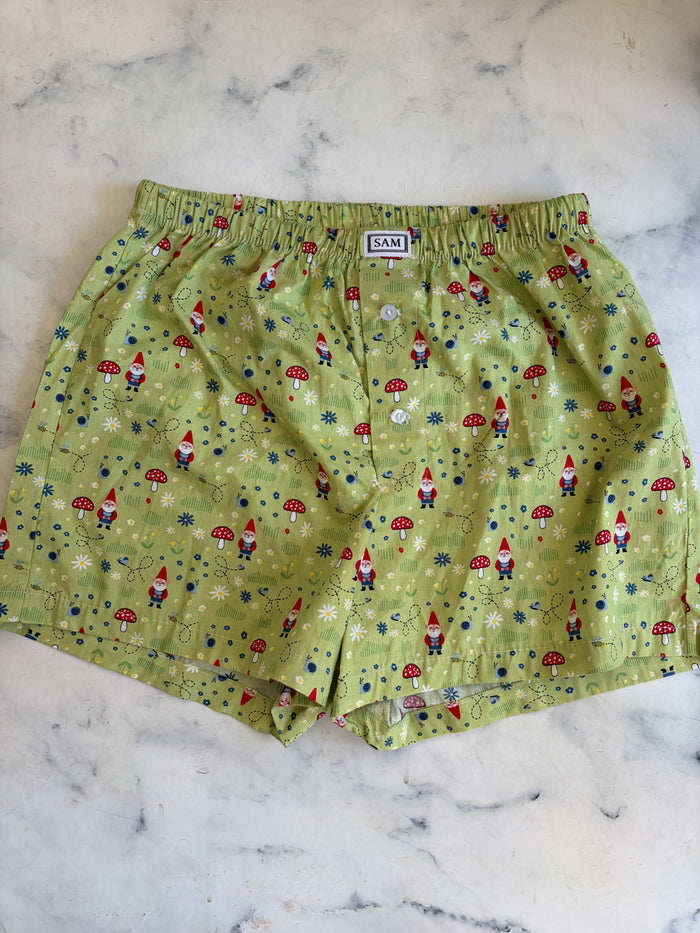 Christmas Mens boxers green gnomes small - Love Sam