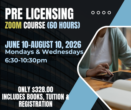 B. Scott Makeup Time-   Real Estate 60 Hour Pre Licensing Course- .ZOOM-June 10th-August 10th, 2026