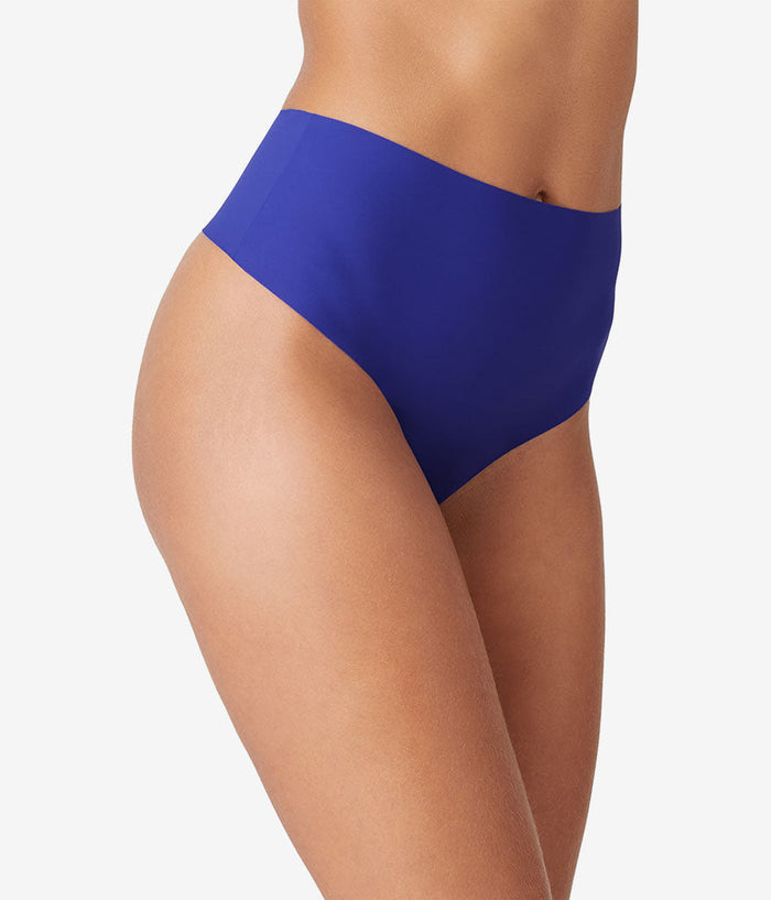 b.bare Hi-Waist Thong: Spectrum Blue