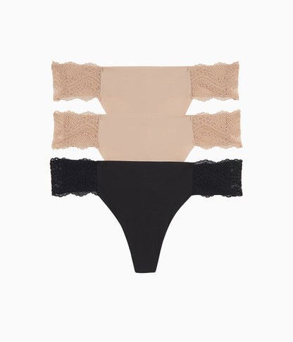 b.bare Thong Panty Pack: Au Natural/Au Natural/Night