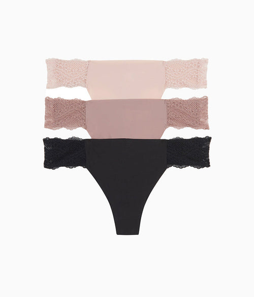 b.bare Thong Panty Pack: Rose Smoke/Antler/Night