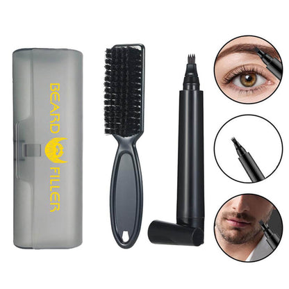 Beard filler pen and brush kit