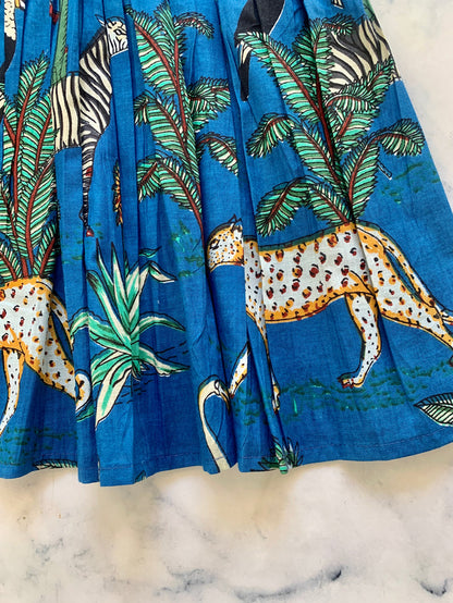 Blue Tropical Indian Cotton Dress - Love Sam