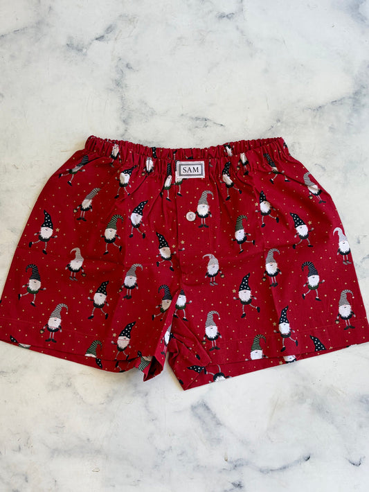 Christmas boys boxers Naughty elf red - Love Sam