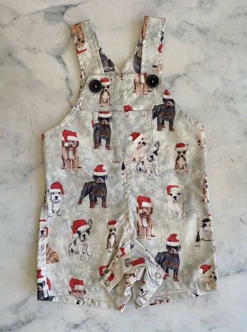 Christmas Dog Dungarees  3-6 months - Love Sam