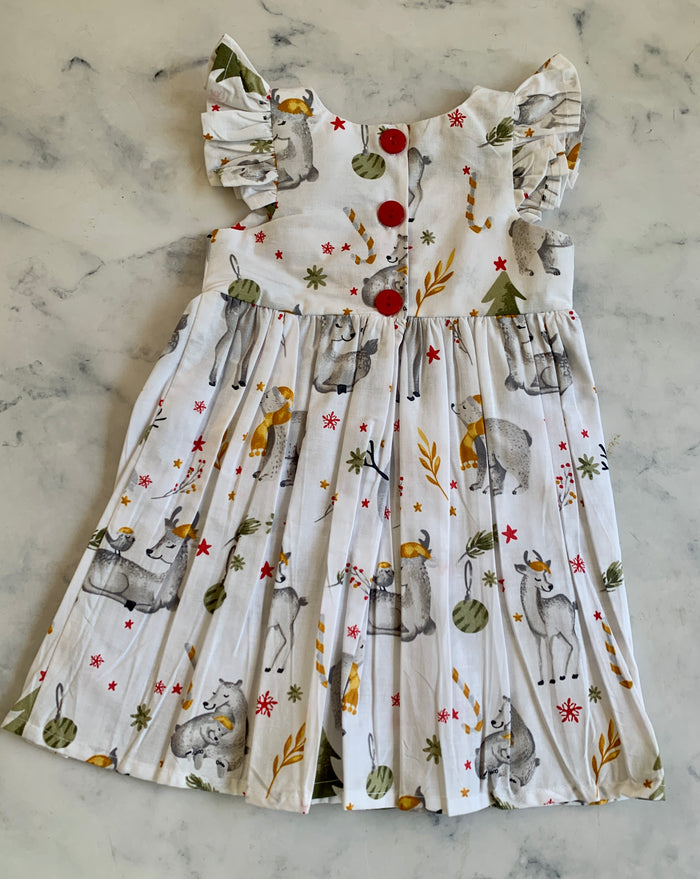 Christmas Snow Animal Dress newborn  - 9 years - Love Sam