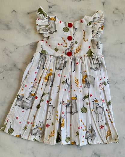Christmas Snow Animal Dress newborn  - 9 years - Love Sam