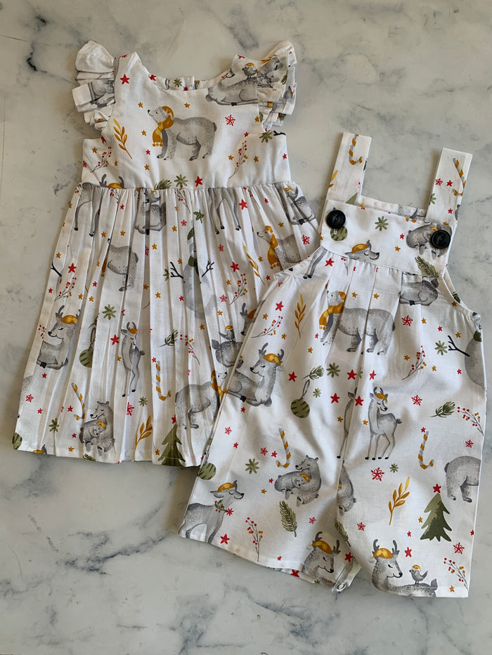 Christmas Snow Animal Dress newborn  - 9 years - Love Sam
