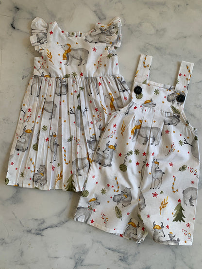 Christmas Snow Animal Dress newborn  - 9 years - Love Sam