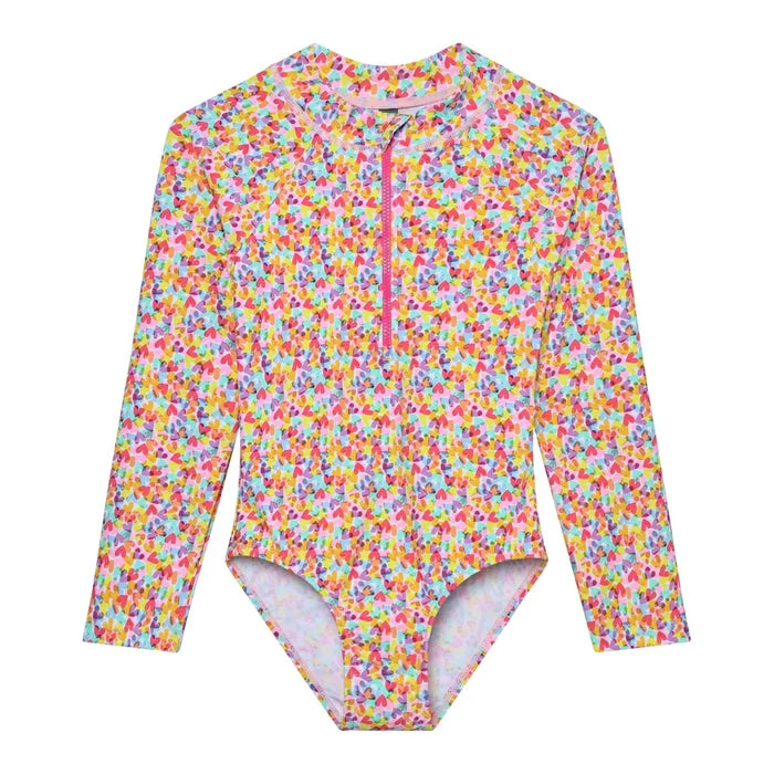 Color Kids - Girl's Heart AOP UV Swimsuit