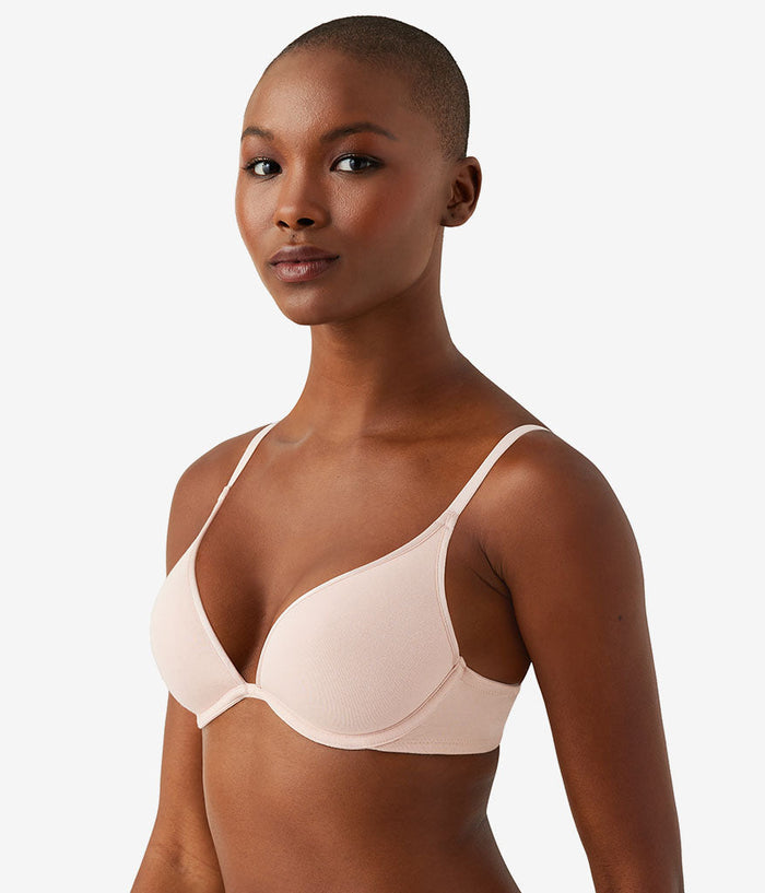 Cotton To A Tee Plunge T-Shirt Bra: Rose Smoke