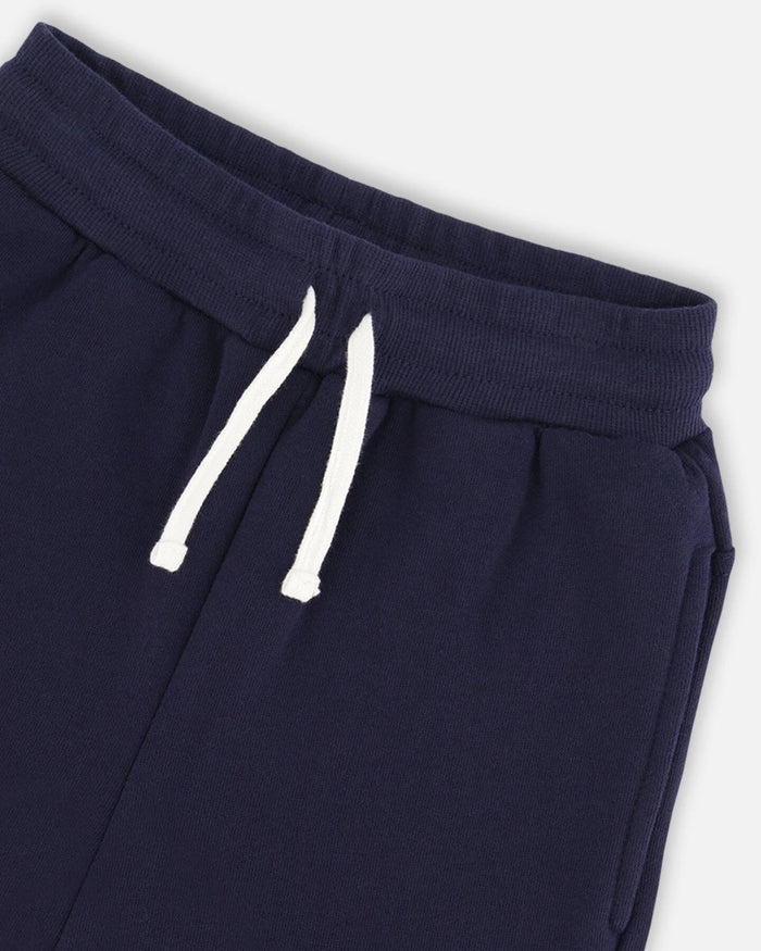 Deux Par Deux Fleece Sweatpants with Cargo Pockets - Peacoat/Navy