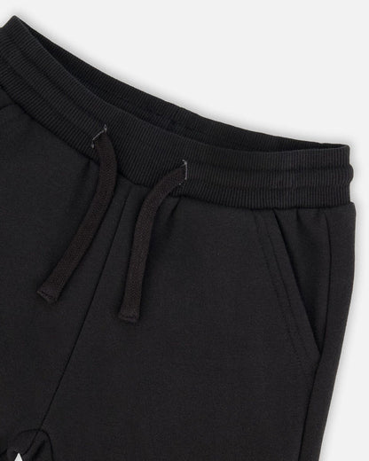 Deux Par Deux Fleece Sweatpants with Pockets - Anthracite Black