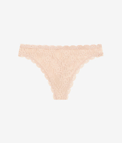 Effortlessly Lace Thong: Au Natural