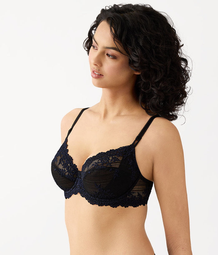 Embrace Lace®  Underwire Bra: Black/Night Sky