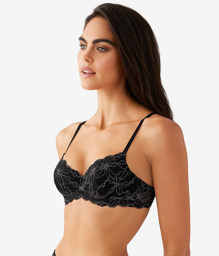 Feeling Famous Balconette Contour Bra: Night/Angel Wing