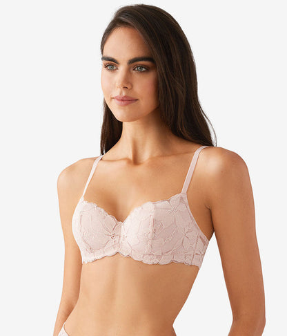 Feeling Famous Balconette Contour Bra: Rose Smoke/White
