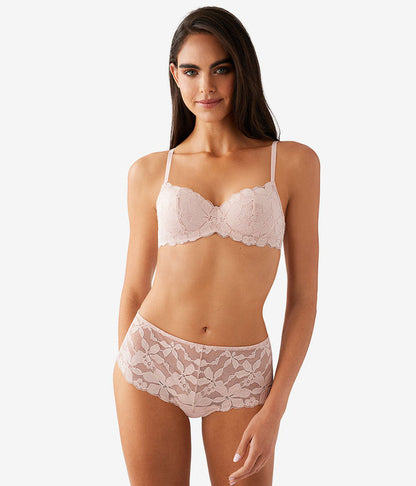 Feeling Famous Balconette Contour Bra: Rose Smoke/White