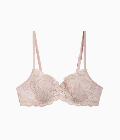 Feeling Famous Balconette Contour Bra: Rose Smoke/White