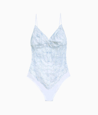Feeling Famous Bodysuit: White/Frozen Fjord