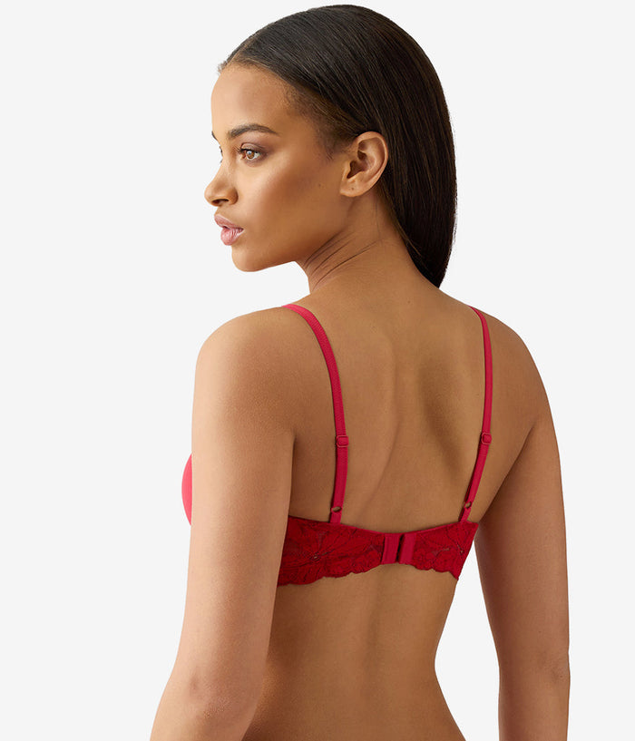 Feeling Famous Wire Free Push Up Bra: Chili Pepper/Biking Red