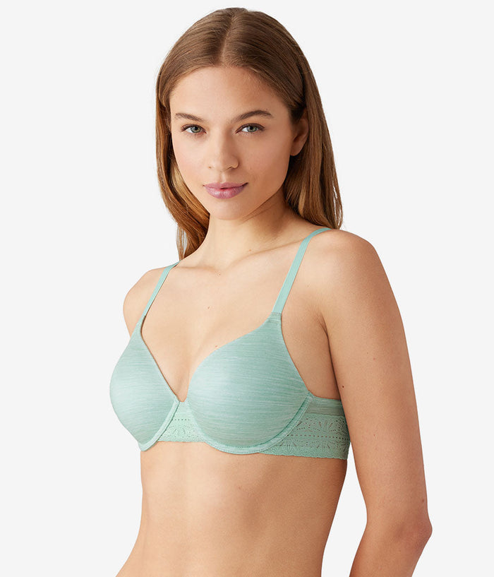Future Foundation T-Shirt Bra with Lace: Silt Green Heather