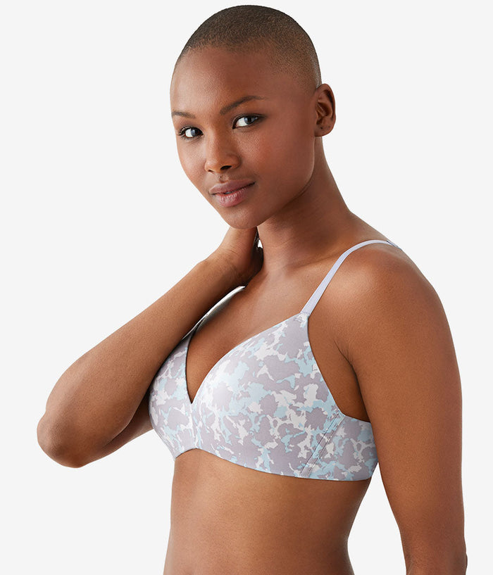 Future Foundation Wire Free T-Shirt Bra: Dream Blue/Gray Camouflage
