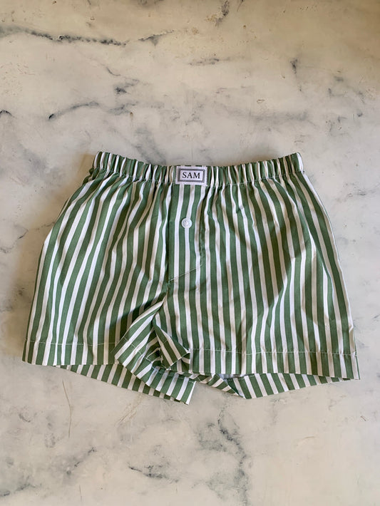 Green stripe boys boxers - Love Sam
