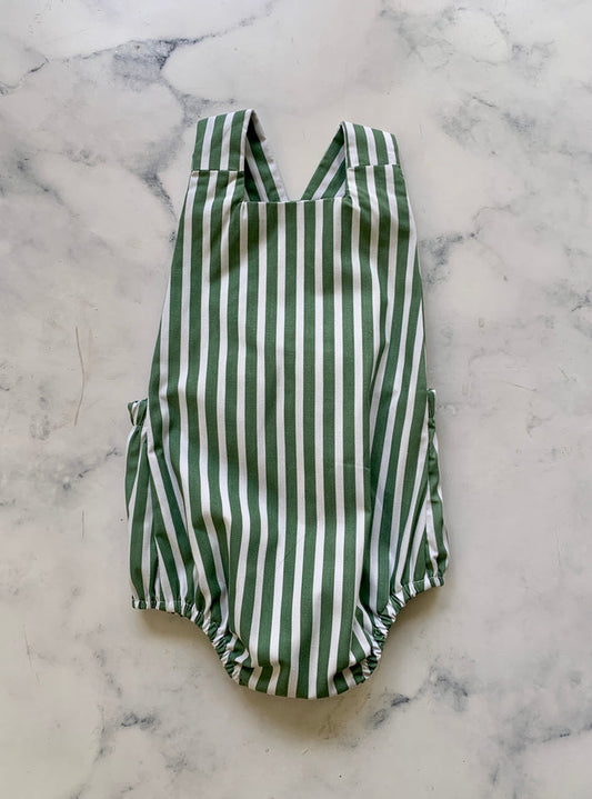 Green Stripe romper - Love Sam