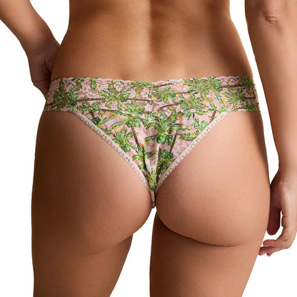 Hanky Panky Printed Signature Lace Original Rise Thong PR4811 Palm Breeze Pink Back