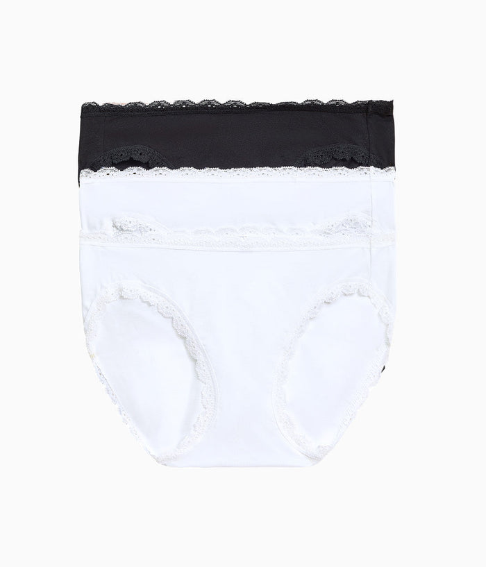 Inspired Eyelet Bikini Panty Pack: White/White/Night