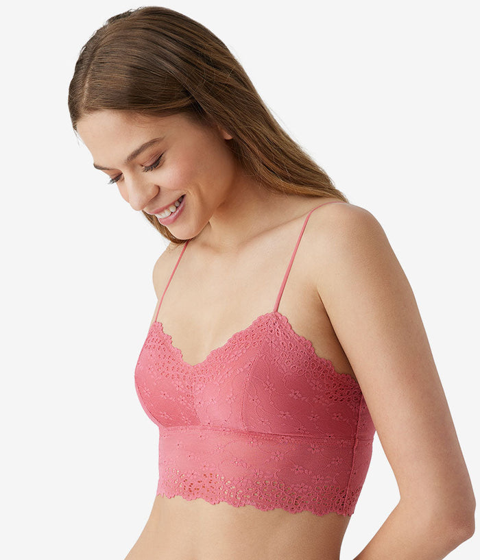 Inspired Eyelet Bralette: Slate Rose