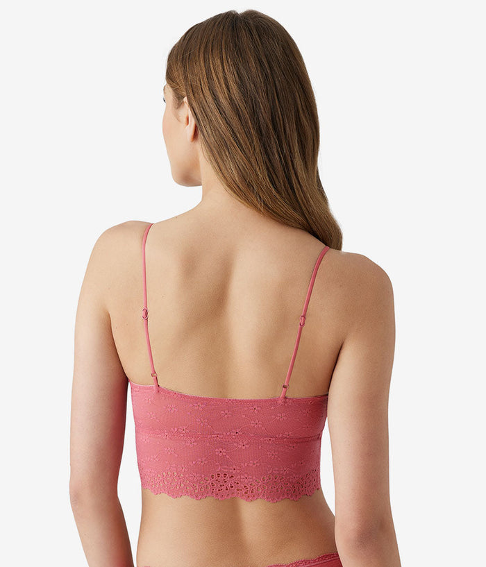 Inspired Eyelet Bralette: Slate Rose