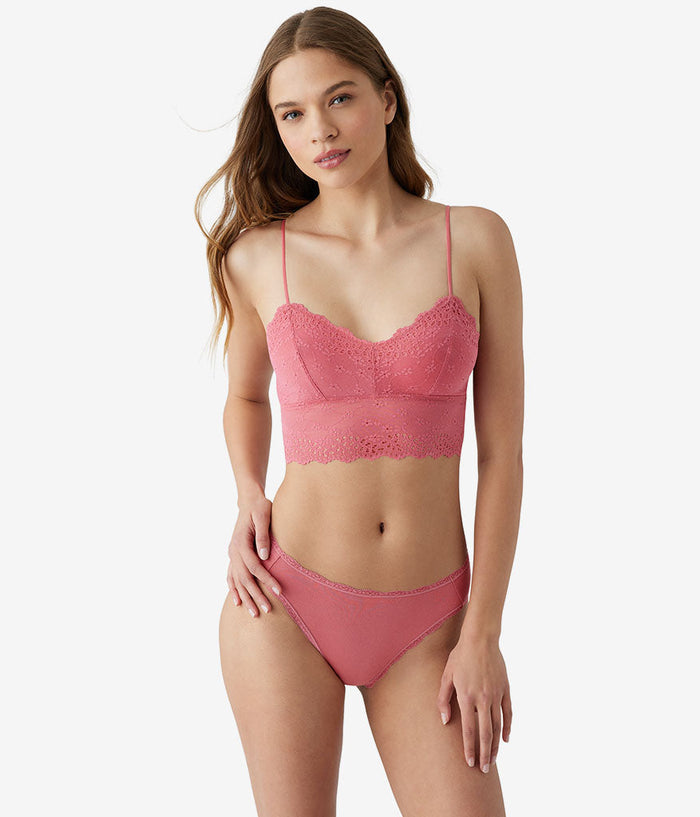 Inspired Eyelet Bralette: Slate Rose