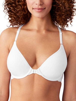 Inspired Eyelet Front Close T-Shirt Bra: Pale Iris