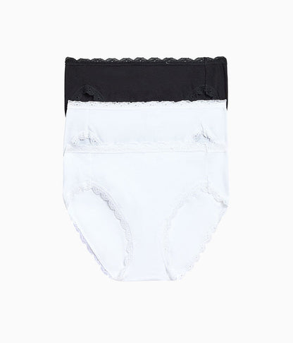 Inspired Eyelet Hi-Leg Panty Pack: White/White/Night