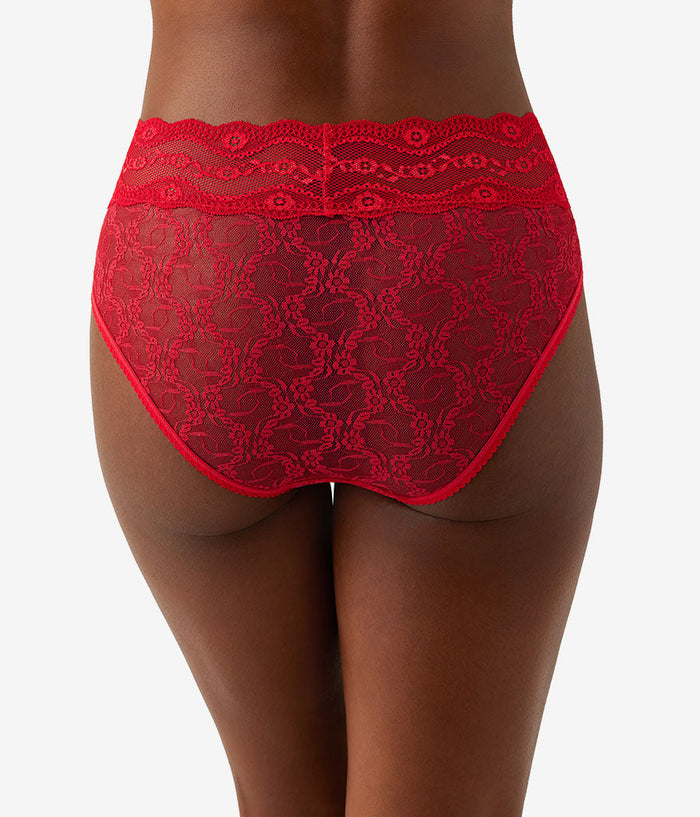 Lace Kiss Hi-Leg: Crimson Red