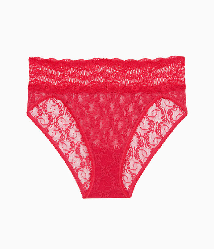 Lace Kiss Hi-Leg: Crimson Red
