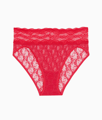 Lace Kiss Hi-Leg: Crimson Red