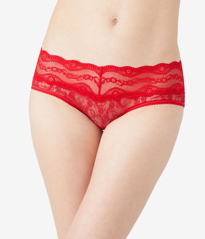 Lace Kiss Hipster: Crimson Red