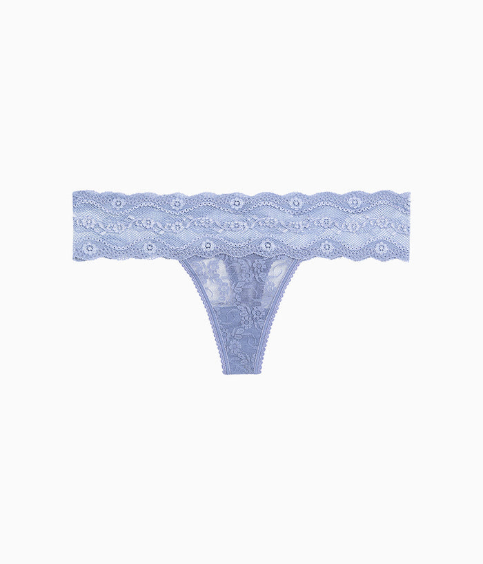 Lace Kiss Thong: Country Blue