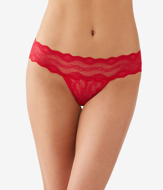 Lace Kiss Thong: Crimson Red