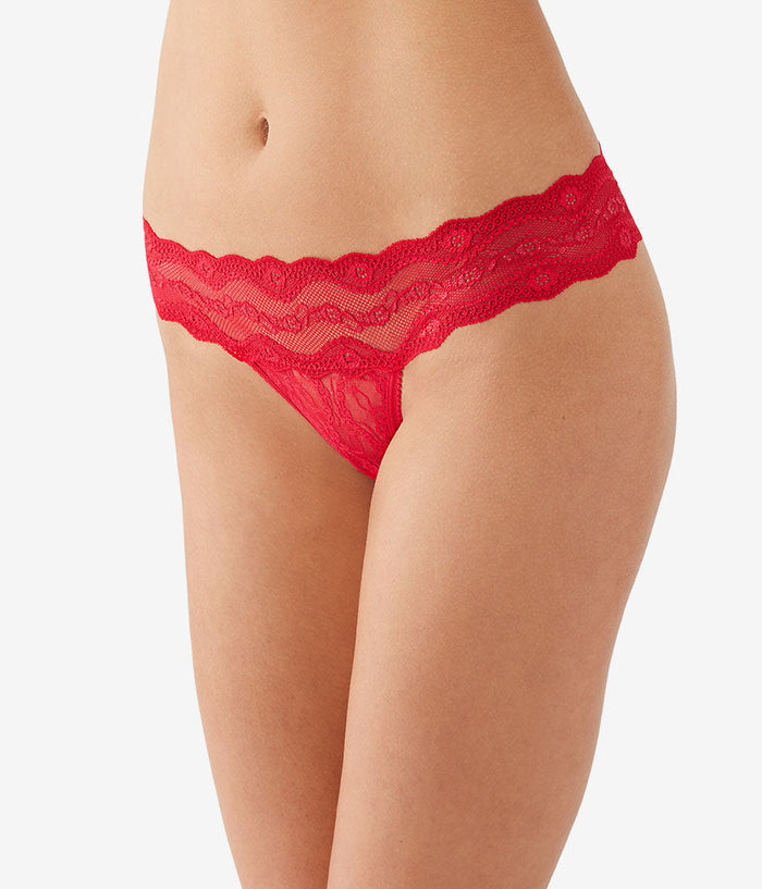 Lace Kiss Thong: Crimson Red