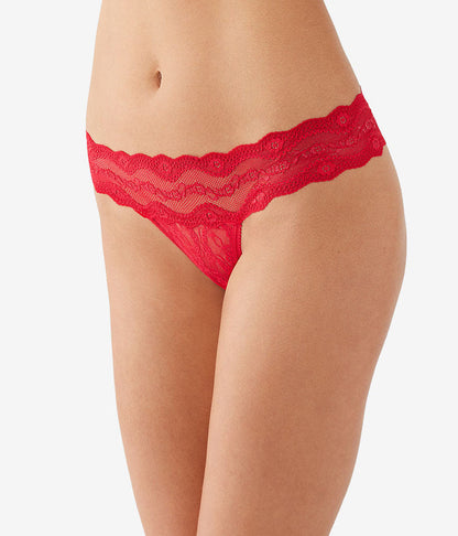 Lace Kiss Thong: Crimson Red